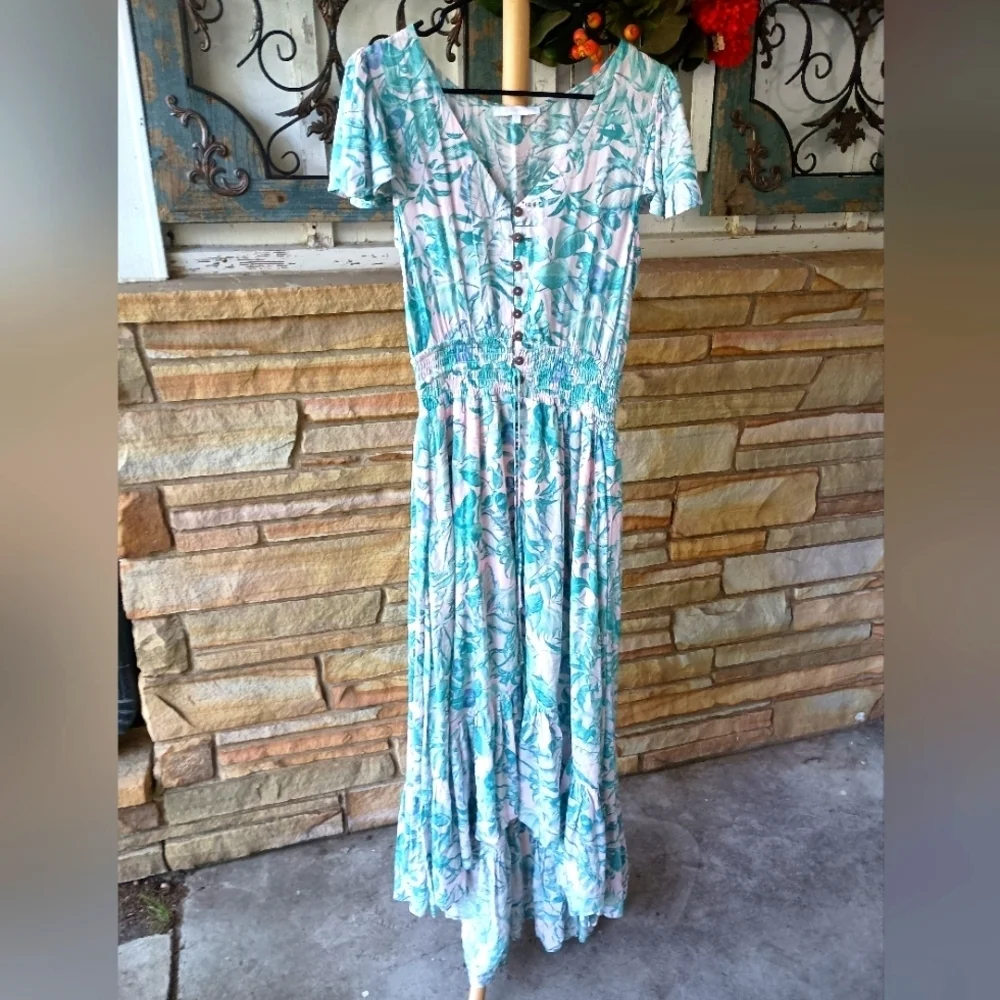 Olivaceous Floral Blue and White Maxi Dress_Large - Picture 2 of 10